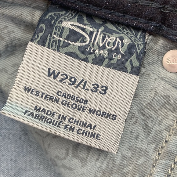 Silver Jeans Suki 17” Straight leg Size 29 Dark wash denim Pocket Bling Stretch - Picture 9 of 16